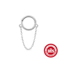 925 Sterling Silver Pure Silver Tassel Hoop Earrings For Women — fashion jewelry image 11 — jewelry finish and design detail