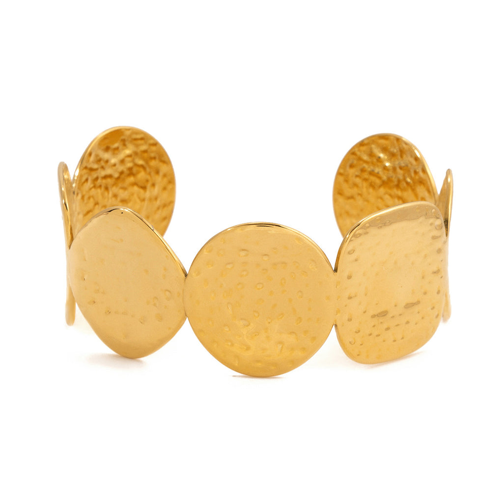 Hammered Open Bracelet Jewelry Non-Fading Stainless Steel Accessories for Women