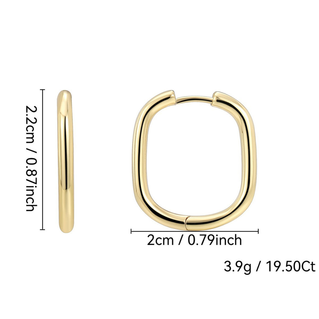 Gold-Plated Brass Geometric Oval Earrings for private-label fashion jewelry buyers