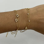 Rhinestone Double Layer Bracelet Jewelry Non-Fading Stainless Steel Jewelry for Women