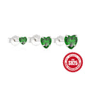Heart Crystal 925 Sterling Silver Earring Set — design contour — jewelry finish and design detail