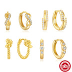 925Sterling Silver Micro Pave Zirconia8Twisted Shape Earrings Hoop Hot Sale Infinity Symbol Ear Clips Ear Jewelry
