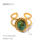 Blue Turquoise Ring Non-Fading Jewelry Stainless Steel Bracelet Accessories