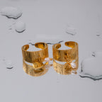 2H Internet celebrity18K Gold-plated Stainless Steel Open Ring Freshwater Pendant Star Heart Pendant Ring