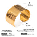 18K Gold-Plated Stainless Steel Hammered Cuff Bracelet — jewelry construction