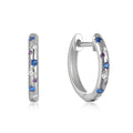 Moon Star Hoop 925 Sterling Silver Earrings — decorative detail — jewelry finish and design detail