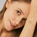 B0092Heart-shaped Bracelet for Women, Simple Sweet Cool Double Heart Hollow Inlaid Diamond Bracelet Jewelry