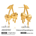 Stainless Steel Liquid Cherry Earrings Stud Earrings Jewelry for Women Non-Fading