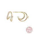 Layered Hoop Stud 925 Sterling Silver Earrings — decorative detail — jewelry finish and design detail