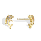 SE0276 S925Sterling Silver Dolphin Earrings for Women Asymmetric Design Ear Care Trendy Jewelry