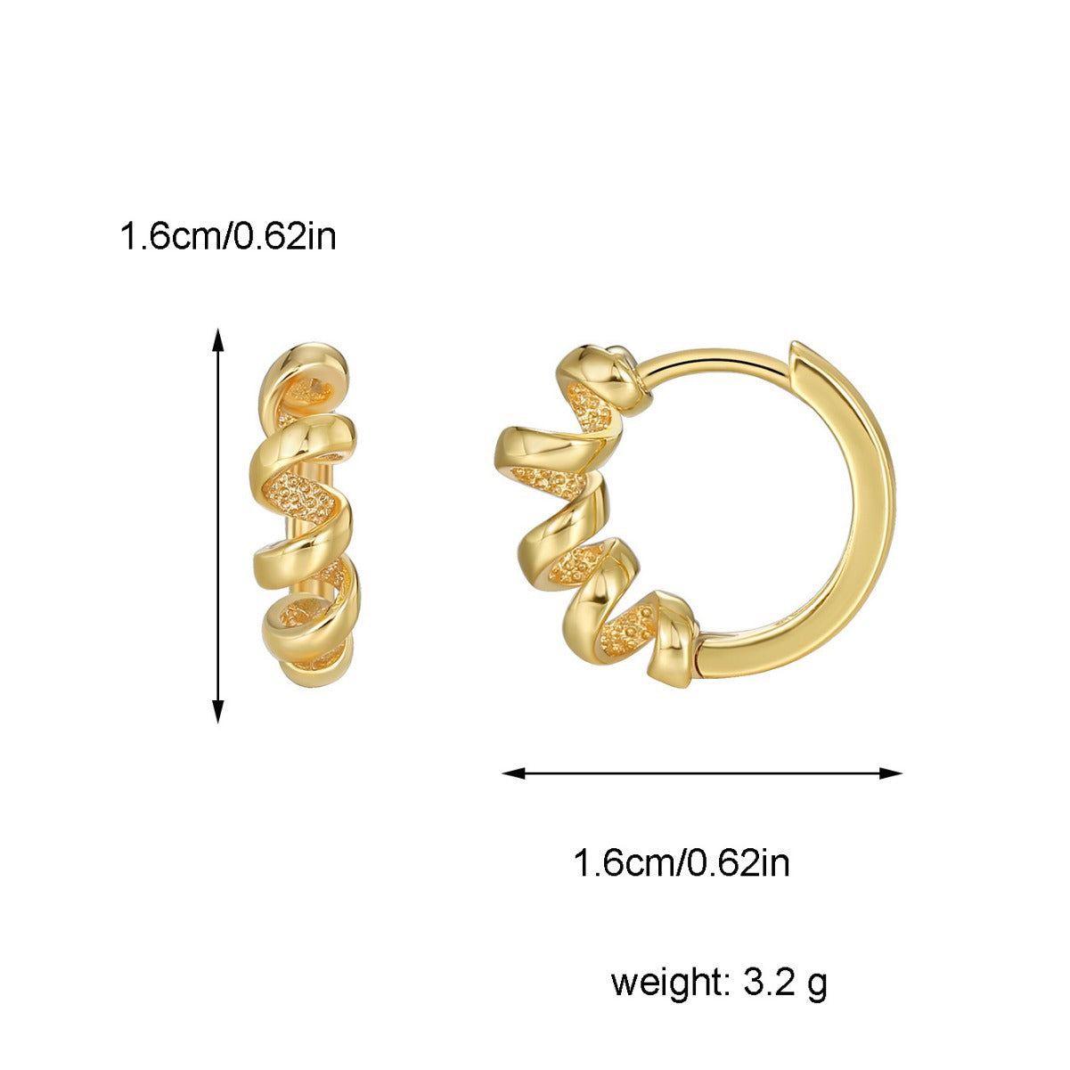 E0455 Unique Design Vintage Style Earrings for Women Fashion Retro Telephone Wire Shape Ear Clips