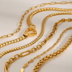 2H Stainless Steel gold Necklace Cuban Clavicle Chain Jewelry necklace