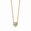Gold-Plated Cubic Zirconia Heart Pendant Necklace — surface finish detail