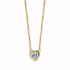 N0186 Korean Simple Heart Zircon Necklace Collarbone Chain for Women with Design Sense Pendant Jewelry