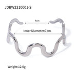 2H Hot Sale18k Gold Stainless Steel Wave Pull-Out Necklace Minimalist Style Choker for Women