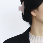 Minimalist Style Diamond-Studded Earrings Cool Style Metal Smooth Hook Earrings Accessories Wholesale