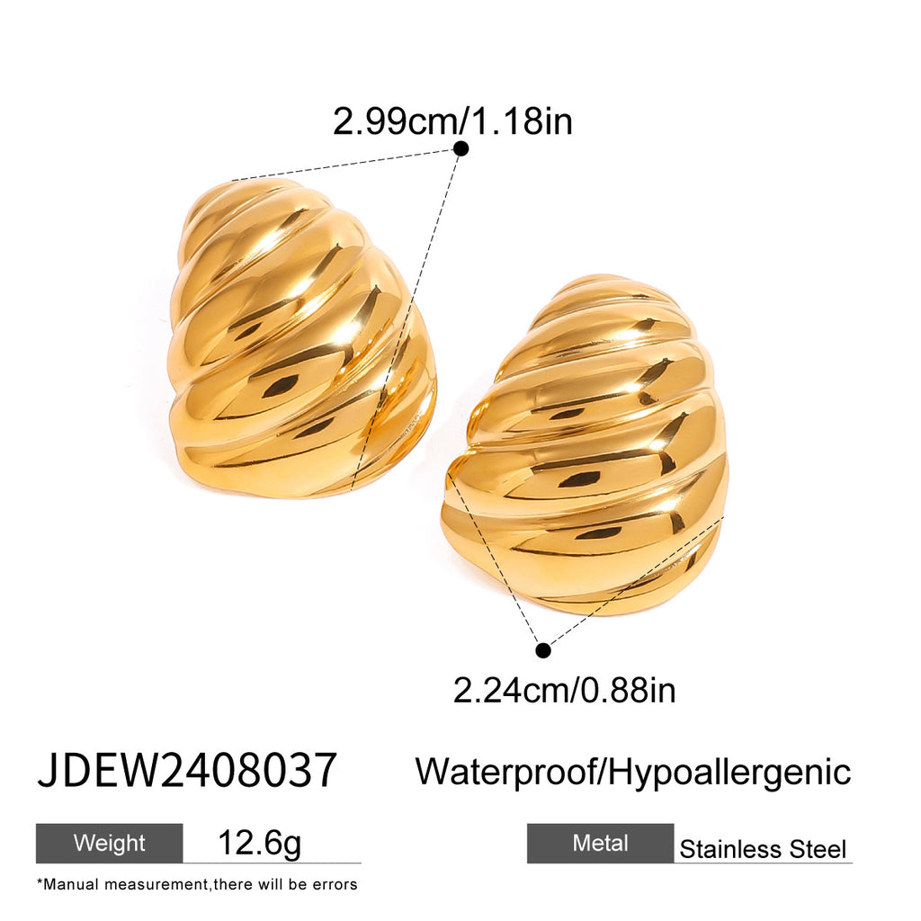 Stainless Steel Pearl Necklace Exaggerated Flower Stud Earrings Jewelry earrings