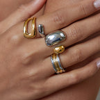 Color Block Ring Non-Fading Jewelry for Women Stainless Steel ring