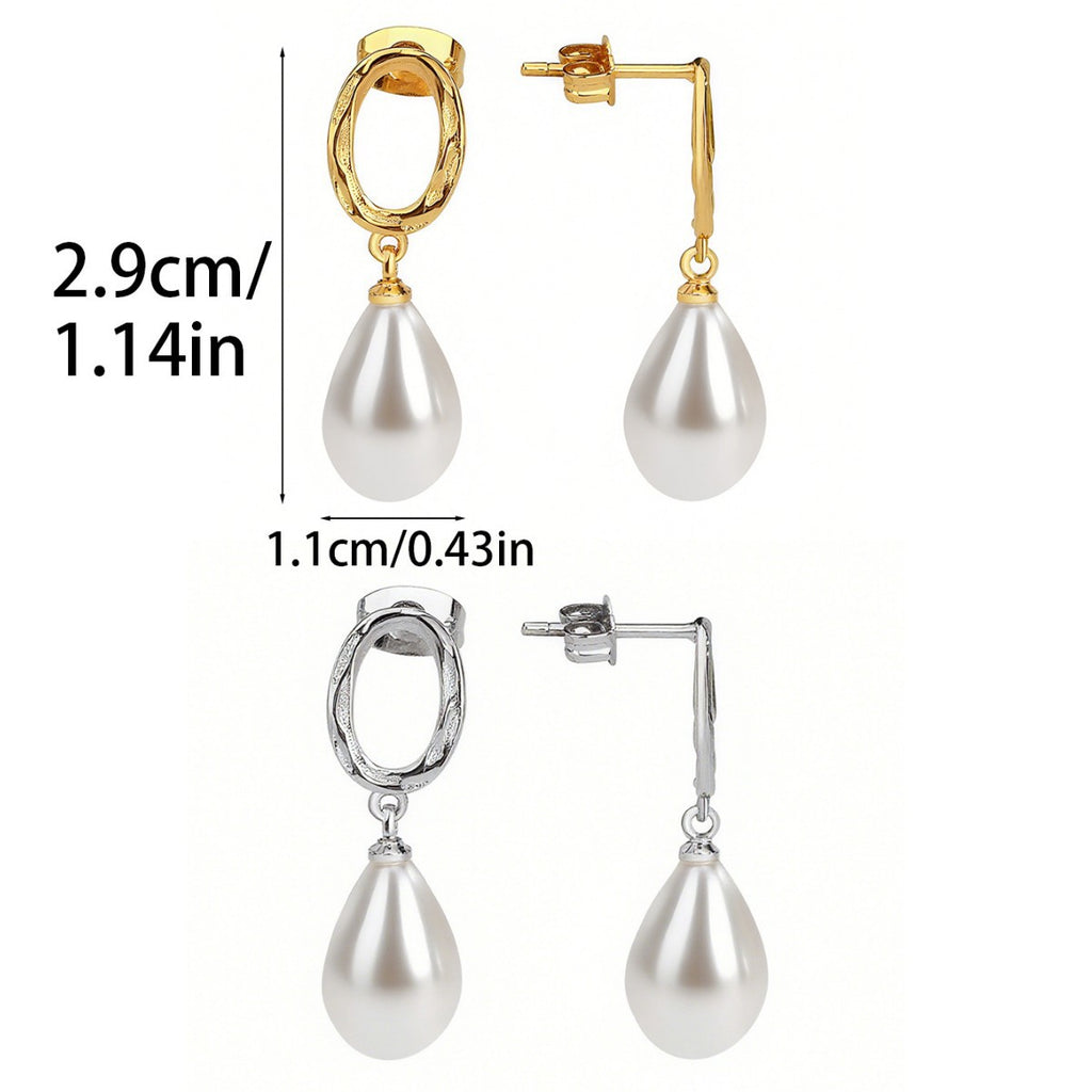 E0320 Ornament gold Metal Retro Earrings Special-shaped Imitation Pearl Earrings Female Geometric Eardrop