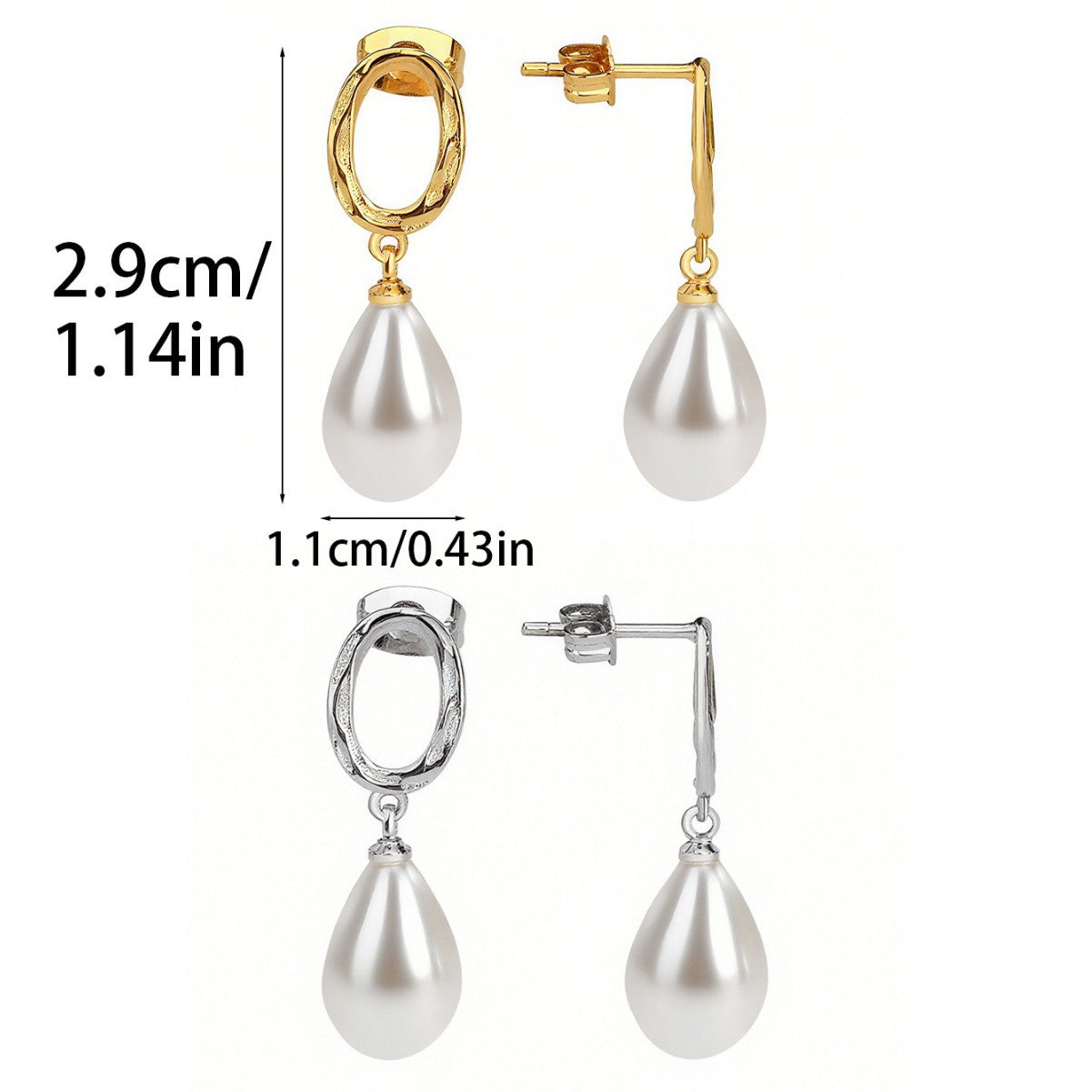 E0320 Ornament gold Metal Retro Earrings Special-shaped Imitation Pearl Earrings Female Geometric Eardrop