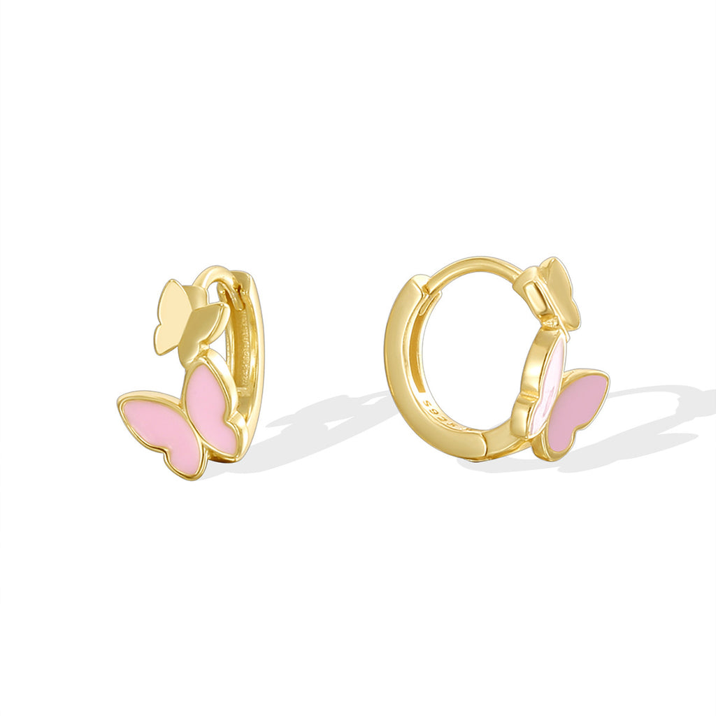 SE0264  S925Silver Fashion Butterfly Earrings Design Sense Ear Jewelry