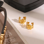 Stainless Steel Flower Earrings Non-Pierced Ear Cuff Ear Jewelry Earrings