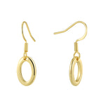 E0755 Autumn Accessories Hip-Hop Style Ear Hooks for Women Gold-Plated Hollow Oval Design Earrings
