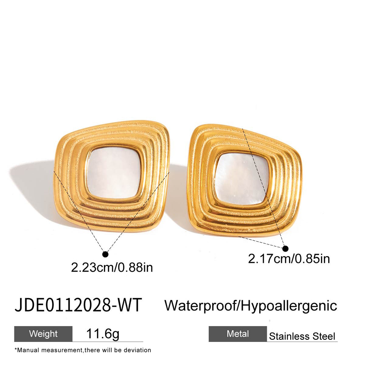 2H Stainless Steel Earrings Non-Fading Ring Jewelry earrring