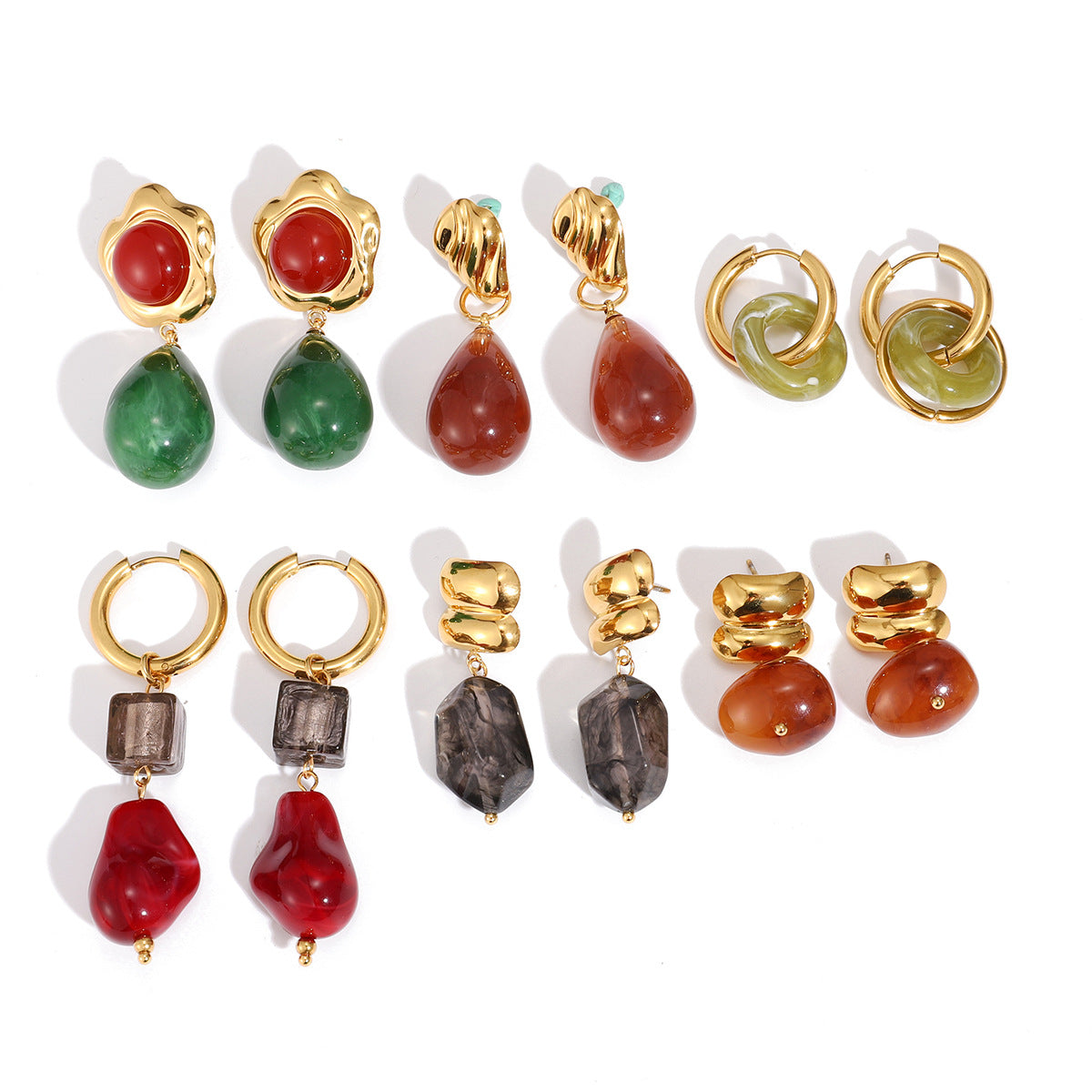 Original Design Resin Earrings Stainless Steel Ear Jewelry Design Accessories