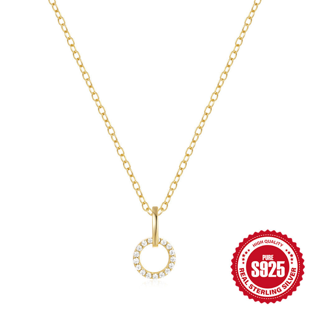 S925 Sterling Silver Interlocking Pave Zirconia Necklace For Women