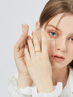 R0191 Simple Cast Copper Jewelry Women's Ring Adjustable Open Inlaid Geometric Zircon Ring