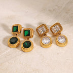 Stainless Steel Zircon Stud Earrings Vintage Earrings Ear Jewelry earrings