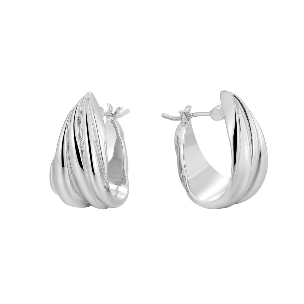 CYE0331 French Style Earrings for Women, Metal Irregular Simple Twisted Design Earrings