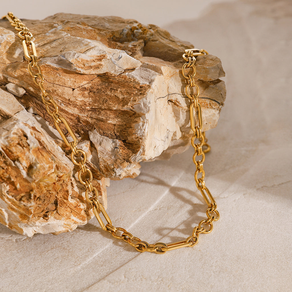 2H Stainless Steel Necklace Choker Non-Fading Jewelry Collarbone Chain