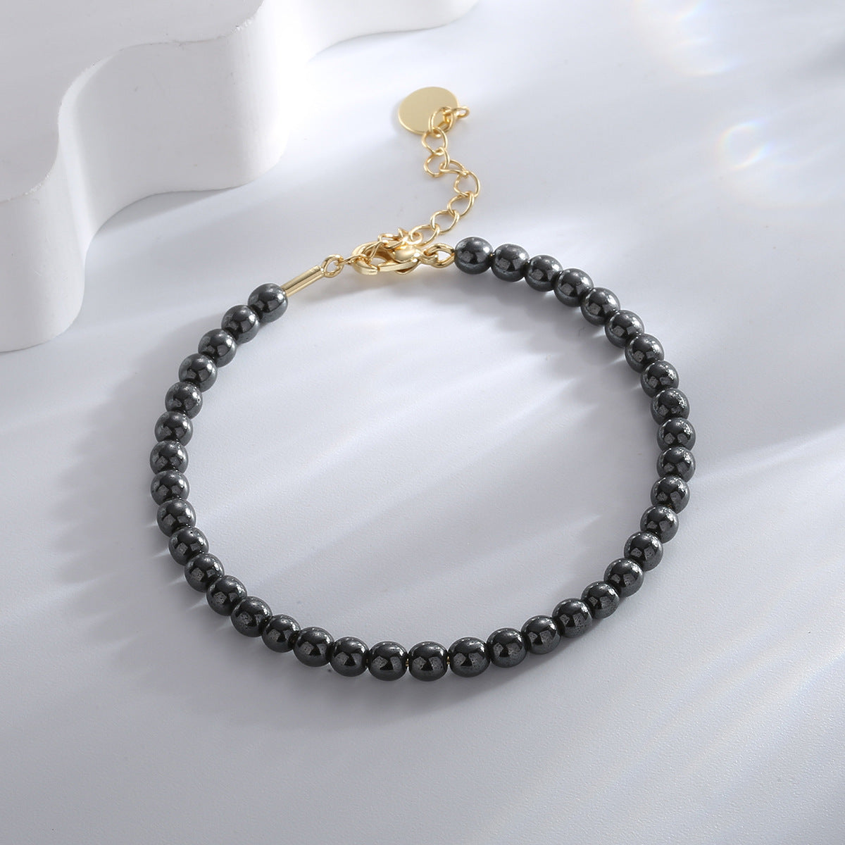 B0178 Fashion Black Gallstone Bracelet for Women Retro Simple Design Sense Bracelet