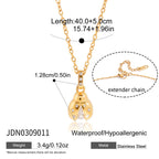 2H Necklace Non-Fading Sweater Chain Accessories for Women Autumn Winter Stainless Steel Jewelry