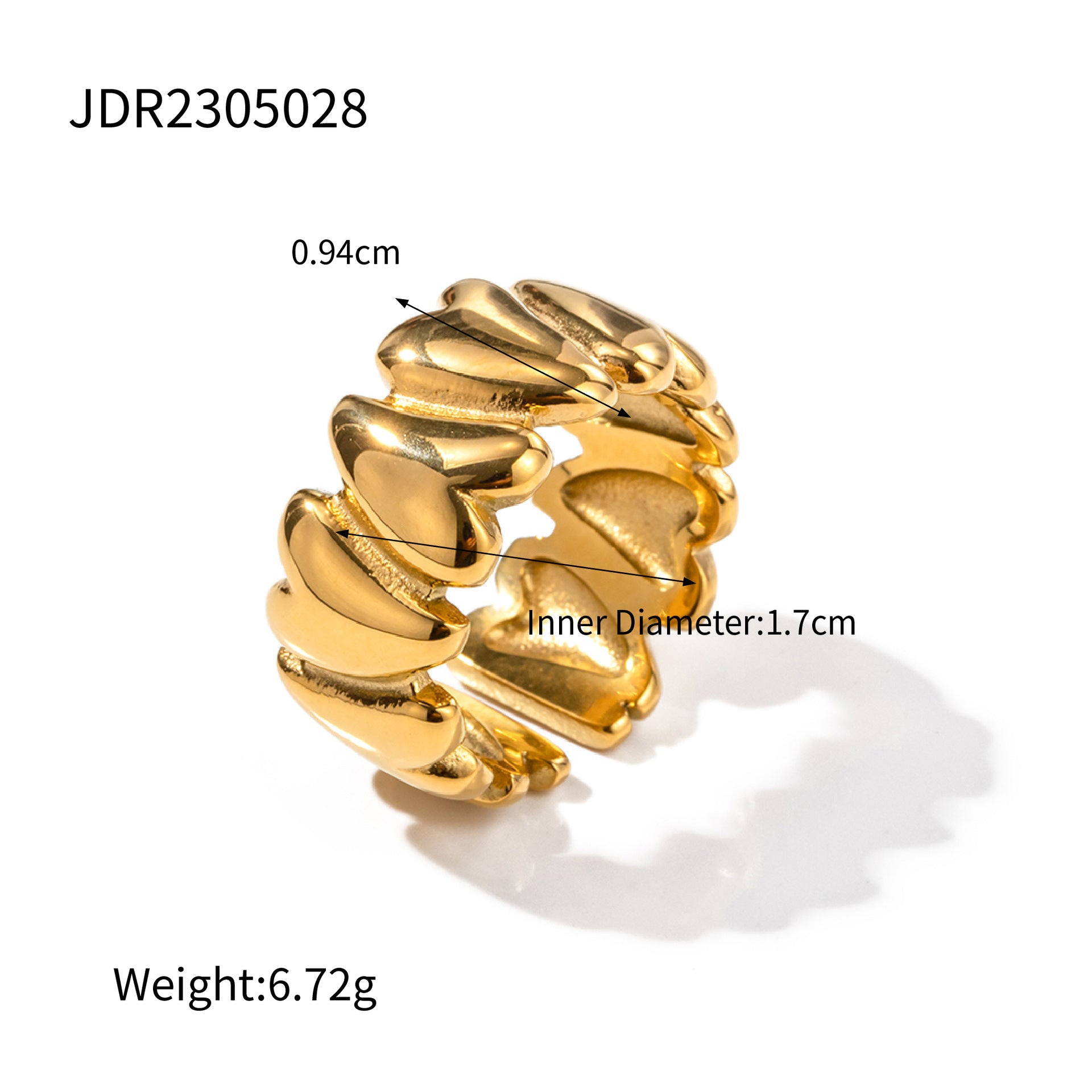 Ornament18K Gold Stainless Steel Exaggerated Ring rings Female