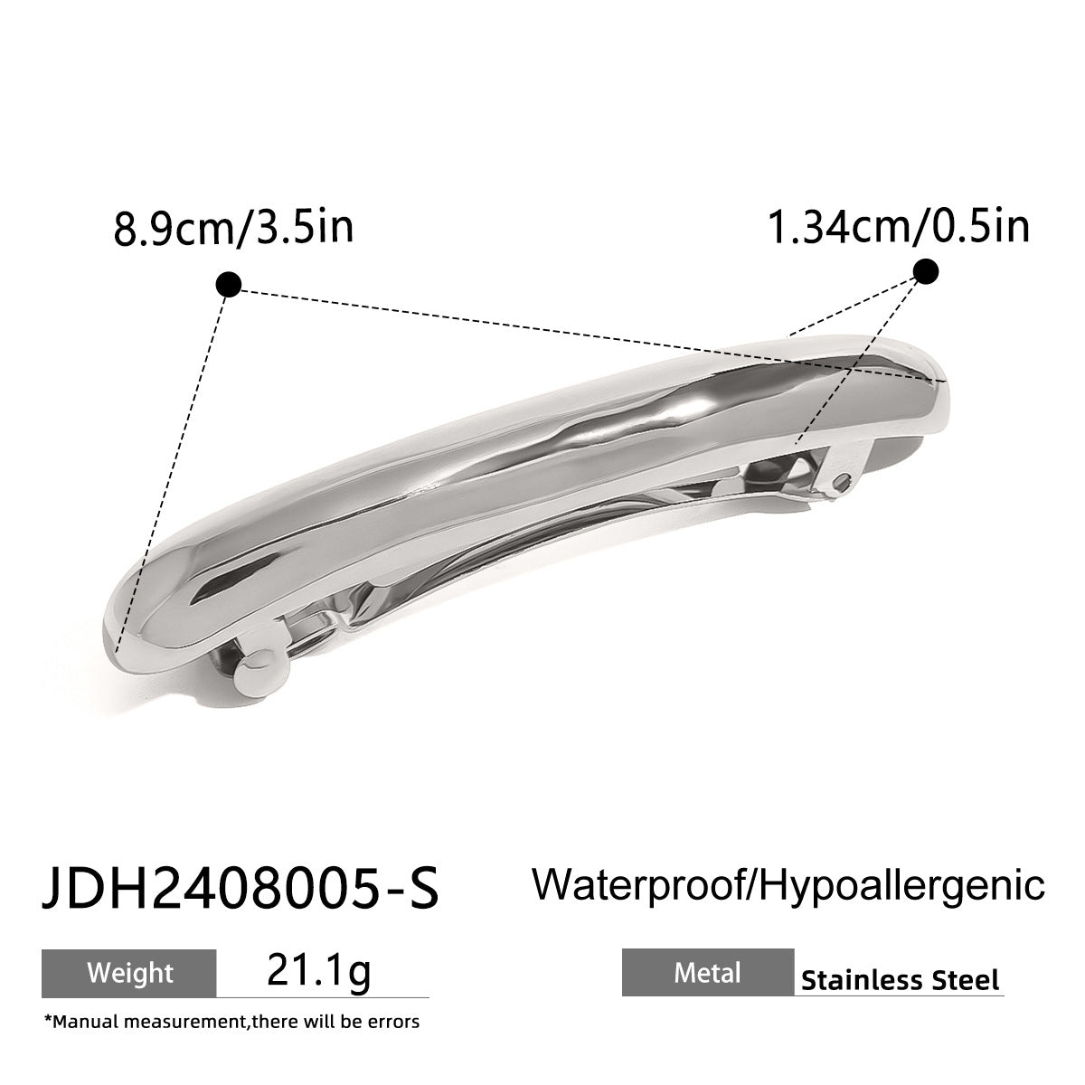 Stainless Steel Smooth Spring Clip Hairpin Classic Hair Clip Non-Fading Classic Accessory