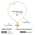 Cross Stainless Steel Pendant Necklace in Gold-Tone — Soft Contour styled for independent jewelry boutiques