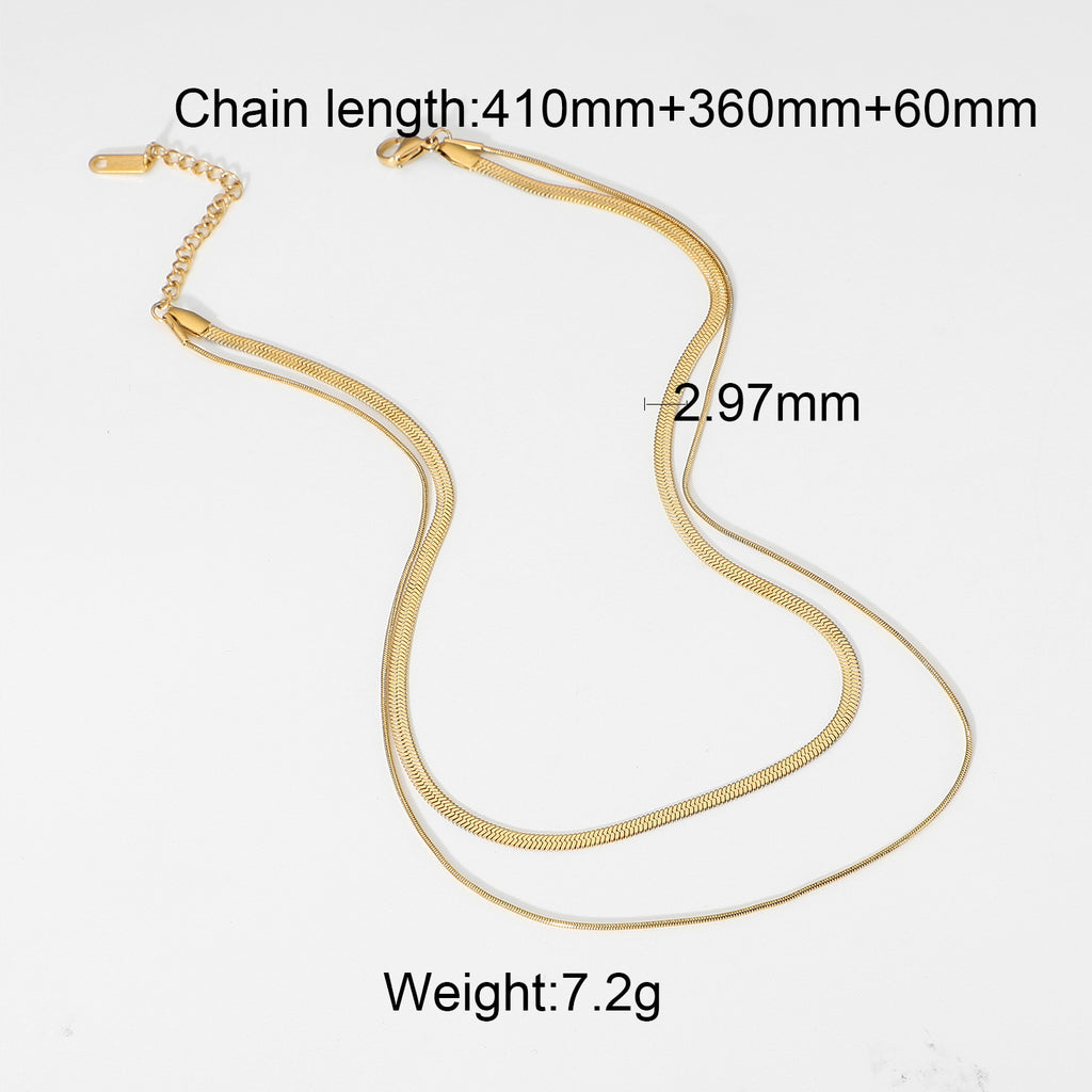 Necklace Gold Non-Fading Cuban Unisex Versatile Chain Snake Chain Exquisite