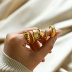Minimalist gold Steel Color Series Stainless Steel Plain Ring Jewelry