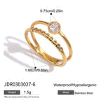 Zircon Ring Jewelry for Women, Non-Fading Stainless Steel Jewelry