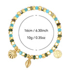 B0244 Shell Conch Beaded Vintage Bohemian Vacation Trend Bracelet