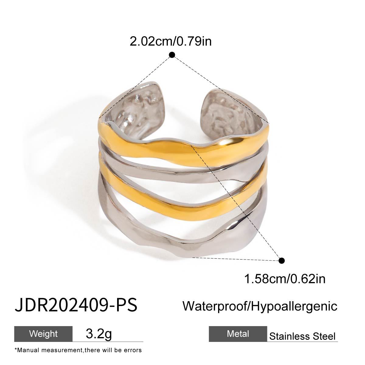 Color Block Ring Non-Fading Jewelry Stainless Steel Accessories for Women