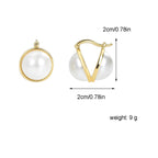 E0382 Double-Sided Large Pearl Earrings Simple French Retro Hepburn Earrings for Women