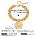 Gold-Plated Coin Medallion Vintage Pendant Stainless Steel Necklace — alternate product view — jewelry finish and design detail