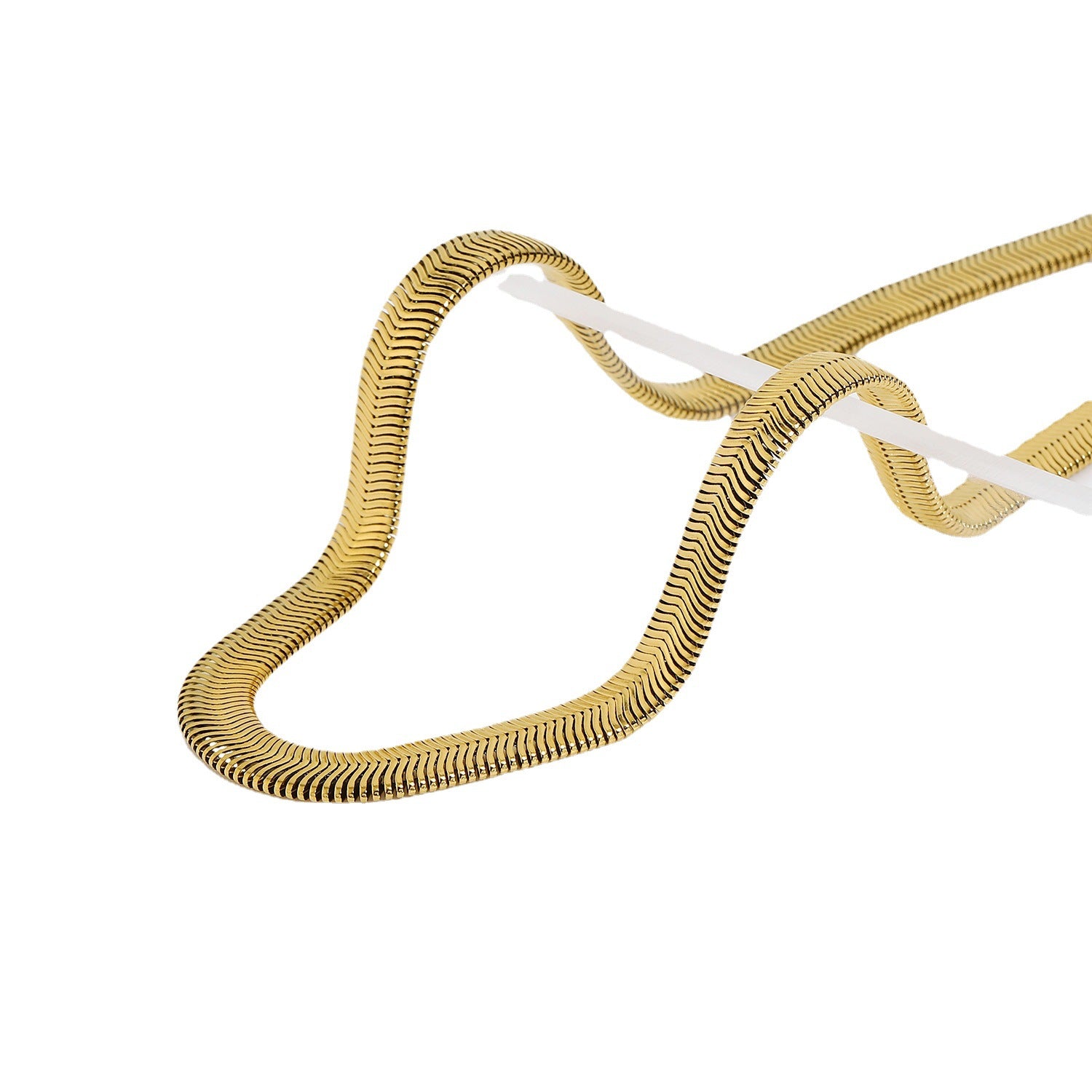 Same style gold necklace stainless steel trendy style individually packaged snake chain collarbone chain necklace for women