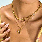 2H Paperclip Pearl Necklace Design Clavicle Chain Stainless Steel Jewelry