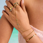 2H Stainless Steel Zircon Bracelet Ring Non-Fading Jewelry Women's Accessories