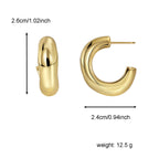E0545 New Retro Irregular Large C Fashionable Large Hoop Earrings for Women
